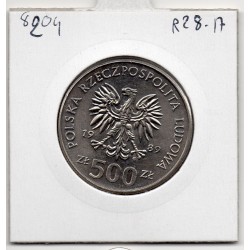 Pologne 500 Zlotych 1989 Spl, KM Y185 pièce de monnaie