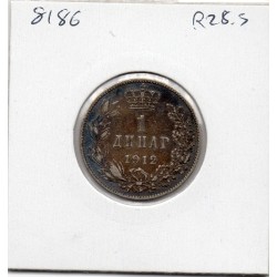 Serbie 1 dinar 1912 TTB, KM 25 pièce de monnaie