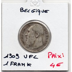 Belgique 1 Franc 1909 en Flamand TB, KM 57 pièce de monnaie