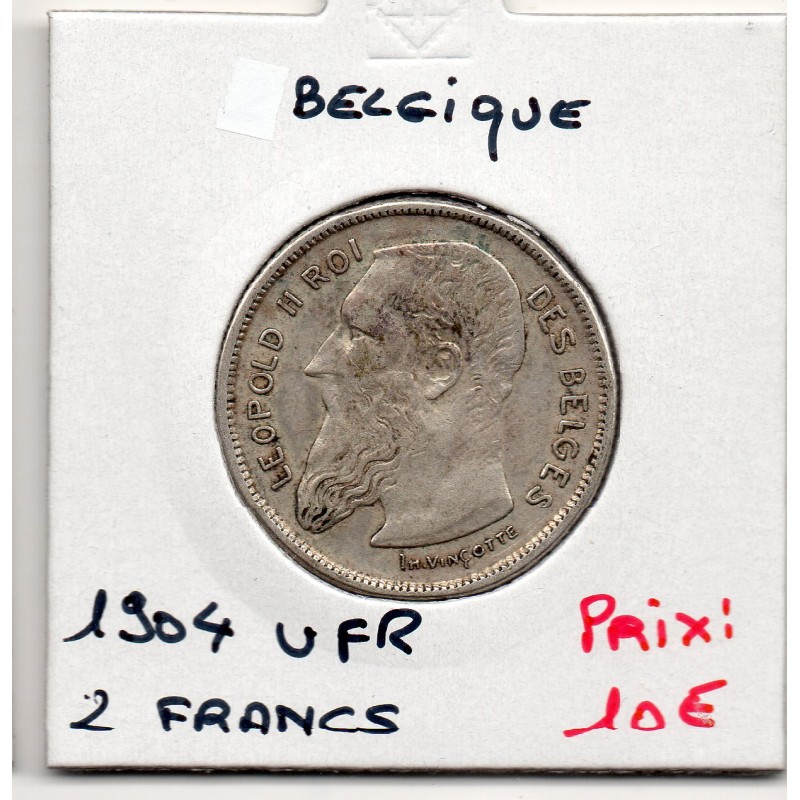 Belgique 2 Francs 1904 en Français TTB, KM 58 pièce de monnaie