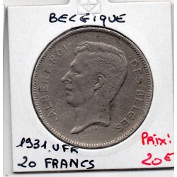 Belgique 20 Francs 1931 en Français TTB, KM 101 pièce de monnaie