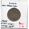 Sarre Saar, 100 franken 1955 Sup-, Gad 4 pièce de monnaie