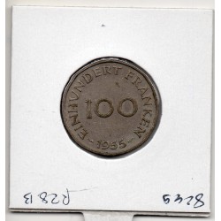 Sarre Saar, 100 franken 1955 Sup-, Gad 4 pièce de monnaie