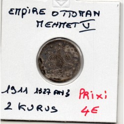 Empire Ottoman 2 Kurus 1327 AH an 3 - 1911 TTB+, KM 749 pièce de monnaie