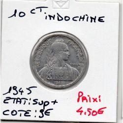 Indochine 10 cents 1945 Sup+, Lec 186 pièce de monnaie