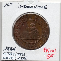 Indochine 1 cent 1886 TTB, Lec 38 pièce de monnaie