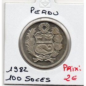 Pérou 100 soles de oro 1982 Spl, KM 283 pièce de monnaie