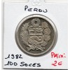 Pérou 100 soles de oro 1982 Spl, KM 283 pièce de monnaie