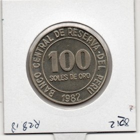 Pérou 100 soles de oro 1982 Spl, KM 283 pièce de monnaie