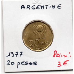 Argentine 20 pesos 1977 Spl, KM 75 pièce de monnaie