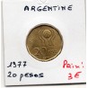 Argentine 20 pesos 1977 Spl, KM 75 pièce de monnaie