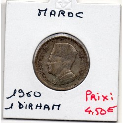 Maroc 1 dirham 1380 AH - 1960 TB, KM Y55 pièce de monnaie