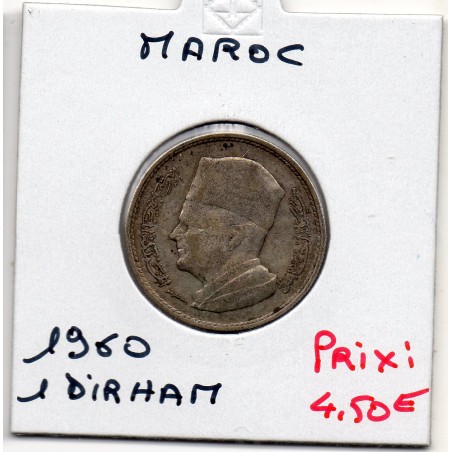 Maroc 1 dirham 1380 AH - 1960 TB, KM Y55 pièce de monnaie
