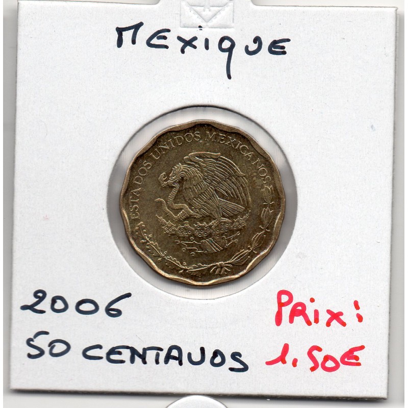 Mexique 50 centavos 2006 Spl, KM 549 pièce de monnaie