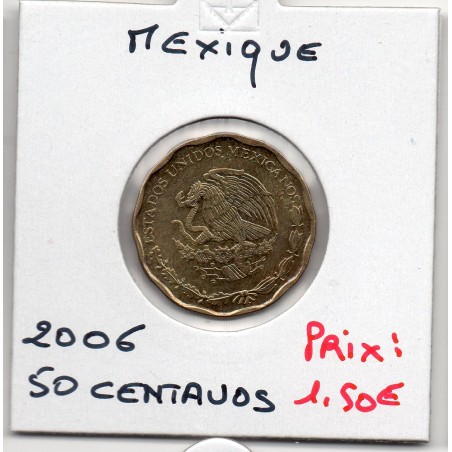 Mexique 50 centavos 2006 Spl, KM 549 pièce de monnaie