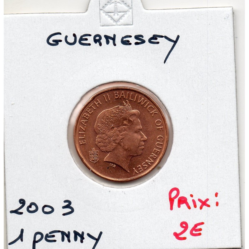 Guernesey 1 penny 2003 FDC, KM 89 pièce de monnaie