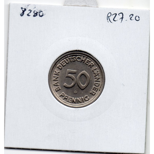 Allemagne RFA 50 pfennig 1949 G, SPL KM 104 pièce de monnaie