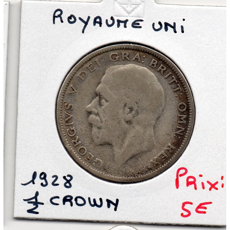 Grande Bretagne 1/2 crown 1928 B, KM 835 pièce de monnaie