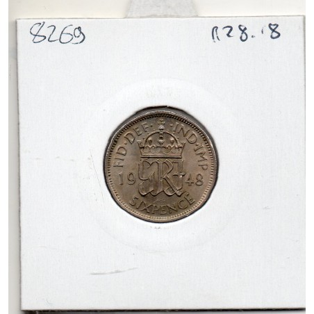 Grande Bretagne 6 pence 1948 Spl, KM 862 pièce de monnaie