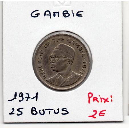 Gambie 25 butus 1971 TTB, KM 11 pièce de monnaie