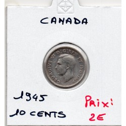 Canada 10 cents 1945 TB, KM 34 pièce de monnaie