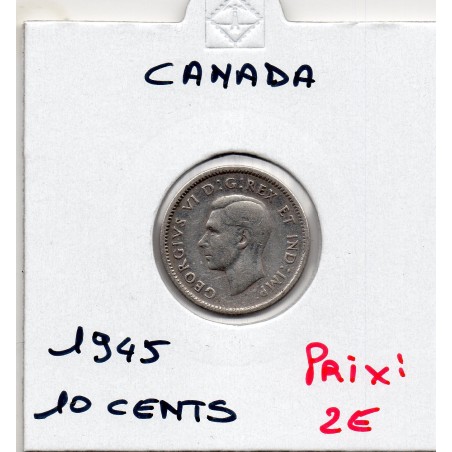 Canada 10 cents 1945 TB, KM 34 pièce de monnaie