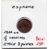Espagne 1/2 centimo étoile 8 branches 1867 TTB, KM 632.1 pièce de monnaie