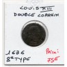 Double Lorrain 1636 8eme type Stenay TB+ Louis XIII pièce de monnaie royale
