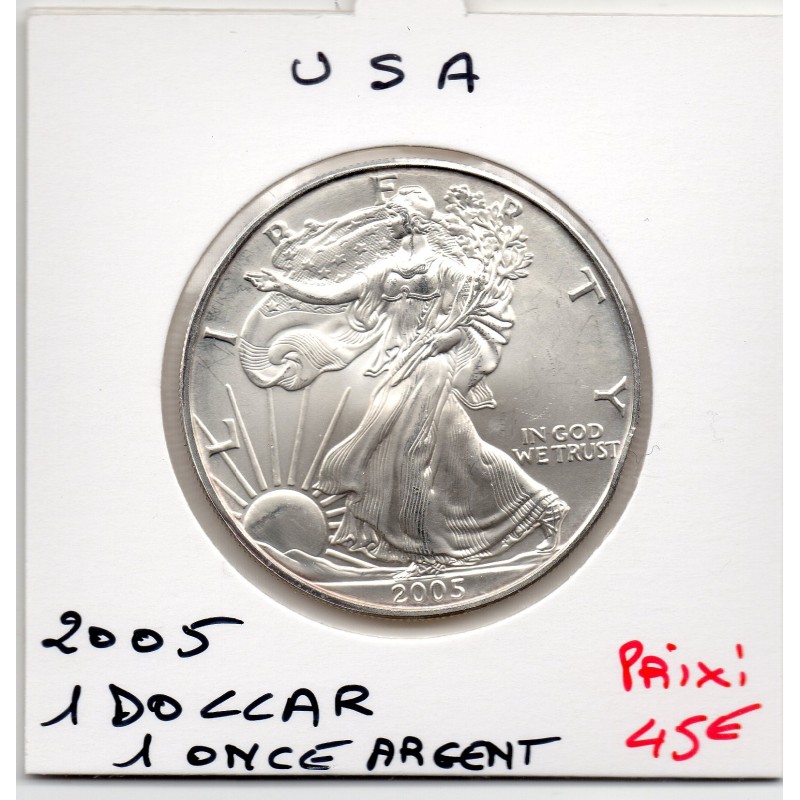 Etats Unis 1 once 1 dollar walking liberty 2005 SPL pièce de monnaie