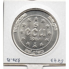 Belgique Jeton 5 ecu 1987 SPL , KM 166 pièce de monnaie