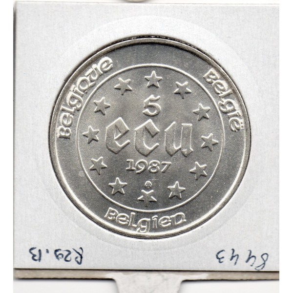 Belgique Jeton 5 ecu 1987 SPL , KM 166 pièce de monnaie