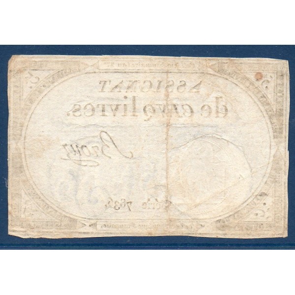 Assignat 5 livres 10 brumaire l'an 2 TTB signature Brouz