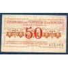 Tours 50 centimes TB 27.12.1920 Pirot 123.6 Billet de la chambre de Commerce