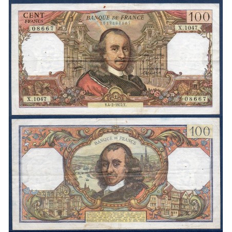 100 Francs Corneille TTB  4.2.1977 Billet de la banque de France