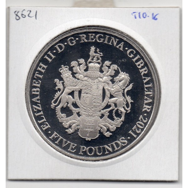 Gibraltar 5 pounds 2021 FDC, KM - pièce de monnaie