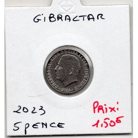 Gibraltar 5 pence 2023 Charles III FDC, KM - pièce de monnaie