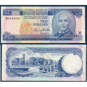 Barbade P.30a, TB Billet de 2 dollars 1980  John Redman Bovell