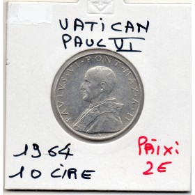 Vatican Pie ou Pius XII 10 lire 1964 Sup, KM 79 pièce de monnaie