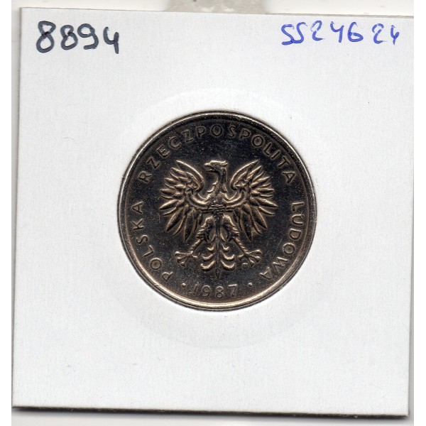 Pologne 10 Zlotych avec sticker Jean Paul II 1983, KM Y152.1 pièce de monnaie