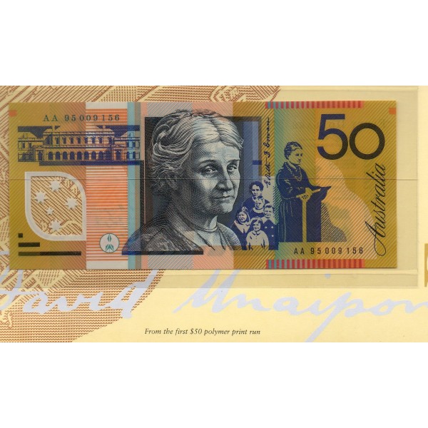 Australie P.54x, Folder neuf Billet de 50 Dollars 1995 David Unaipon