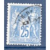 Timbre France Yvert No 79 Type II Sage 25c bleu Oblitéré