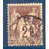 Timbre France Yvert No 85a Type II Sage 2c brun foncé Oblitéré