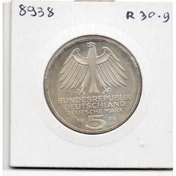 Allemagne RFA 5 deutche mark 1979 J, Spl KM 150 Institut Archéologique pièce de monnaie