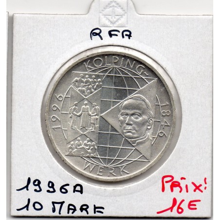 Allemagne RFA 10 deutche mark 1996 A, Spl KM 188 mark Kolpingwerk pièce de monnaie