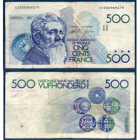 Belgique P.143a, TB Billet de 500 Francs 1982 Meunier