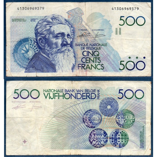 Belgique P.143a, TB Billet de 500 Francs 1982 Meunier