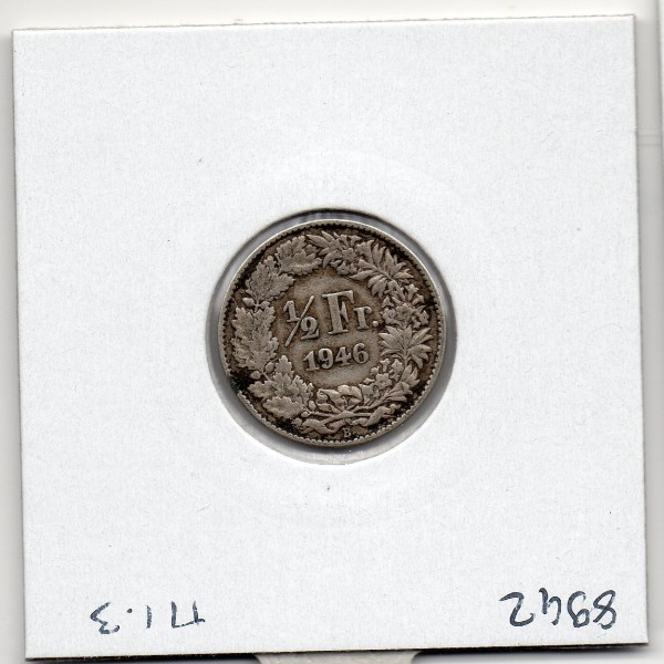 Suisse 1/2 franc 1949 TTB, KM 23 pièce de monnaie