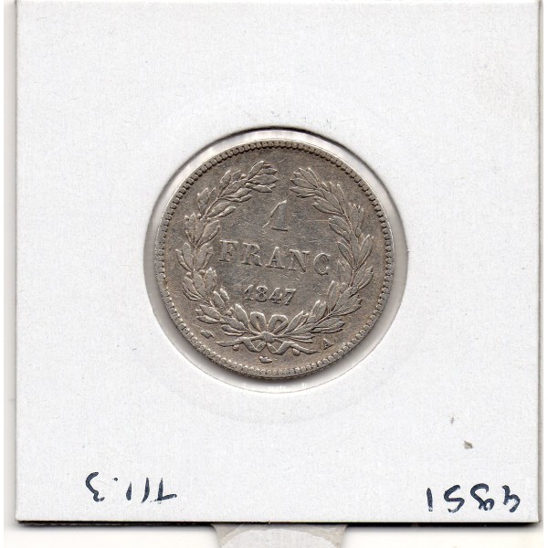 1 Franc Louis Philippe 1847 A Paris TB+, France pièce de monnaie