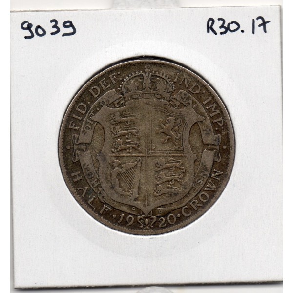 Grande Bretagne 1/2 crown 1920 TB, KM 818.1a pièce de monnaie