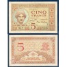 Madagascar P.35, TTB+, Billet de 5 Francs 1937 Junon